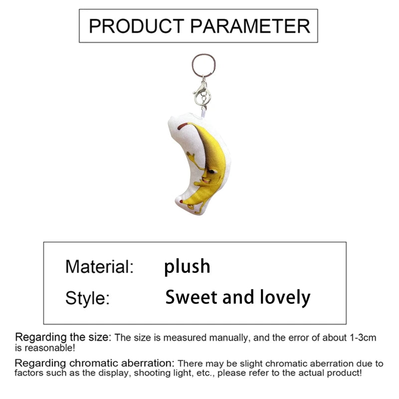 Singing Banana Plush Keychain Squeak Sound Talking Toy Doll Bananacat Funny Hanging Pendant